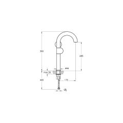 VitrA Liquid A4279139 Yüksek Lavabo Bataryası, Sağdan Kullanım, Parlak Siyah