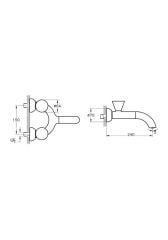 VitrA A4274839 Liquid Duvardan Lavabo Bataryası Parlak Siyah