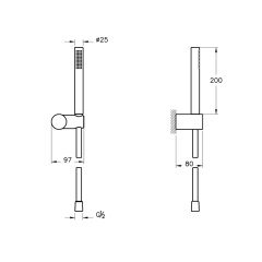 VitrA Origin A45543 1F El Duşu Takımı, Krom