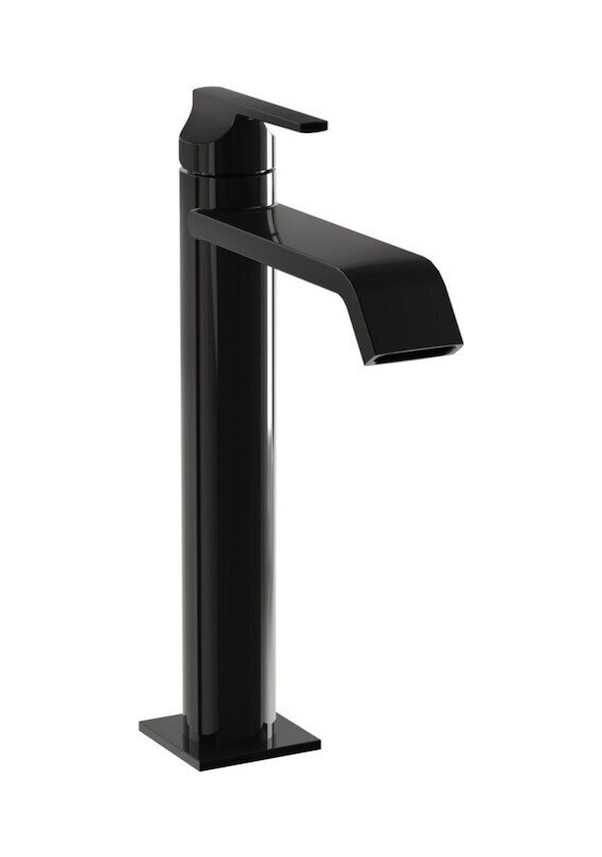 Vitra Suit A4281439 Üstten Yüksek Lavabo Bataryası Parlak Siyah