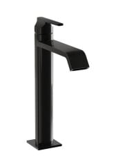 Vitra Suit A4281439 Üstten Yüksek Lavabo Bataryası Parlak Siyah