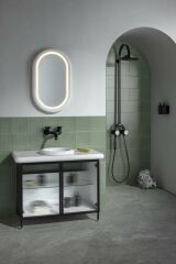 Vitra Liquid Manyetik El Duşlu, Duş Kolonu ve Termostatik Duş Bataryası Sistemi, Parlak Siyah