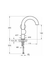 Vitra Liquid A4274939 Lavabo Bataryası Sağdan Kullanım Parlak Siyah
