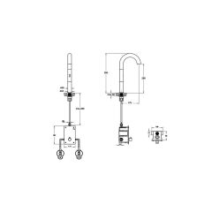 Vitra A4278939 Elektrikli Çift Su Girişli Parlak Siyah Liquid Temassız Yüksek Lavabo Bataryası