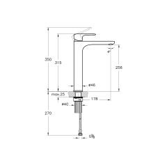 Artema Root Round  A4270736 Çanak Lavabo Bataryası, Mat Siyah