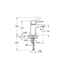 Artema X-Line A42386 Lavabo Bataryası, Krom Kısa