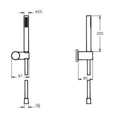 VitrA Origin A4554336 1F El Duşu Takımı,Mat Siyah