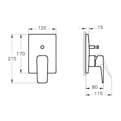 Artema Root Square A4275223 Ankastre Banyo Bataryası, Altın